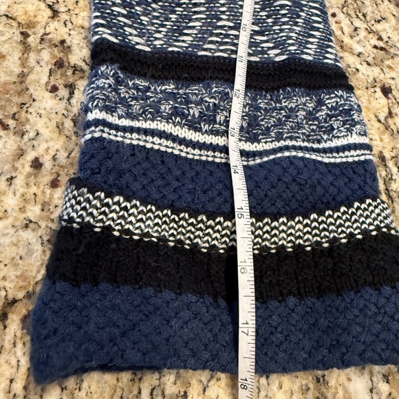 Hannah blue white long line open front knit cardigan SZ M - Picture 9 of 11